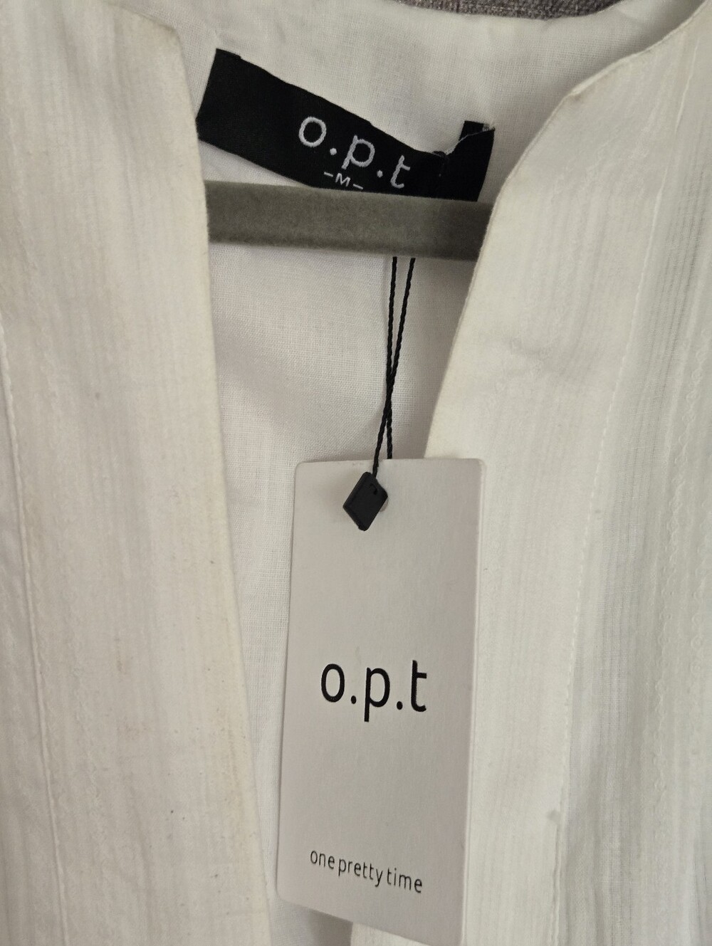 Opt Womens O.P.T White Cotton Dress Size Mwdium - Picture 3 of 9